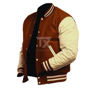 Wholesale Winter Old School Letterman <b>Baseball</b> <b>Jackets</b> <b>Men</b> Custom Knitted Breathable Cotton Woolen Fabric Plus Size Windproof - Product Image 1