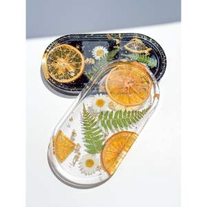 Luxury Resin <b>Decorative</b> <b>Trays</b> in Oval and Round Shapes for Contemporary Homes - Product Image 4