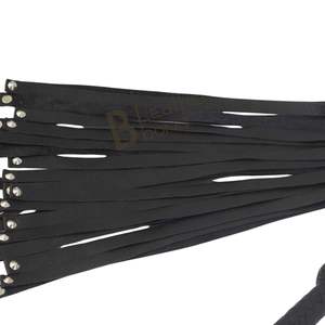 Flogger de piel de oveja de alta resistencia con mango de hebilla de acero reforzado, 2.5 cm de ancho, estampado por transferencia térmica para un impacto fuerte - Product Image 3