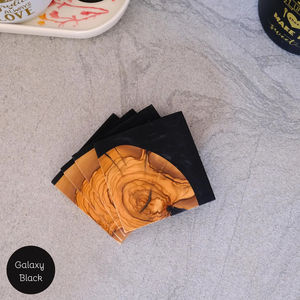 Juego de Posavasos de Madera Hechos a Mano ArtisanVibe, Posavasos Ecológicos Vintage de 10 cm de Diámetro para Cerveza, Café, Té (4 Piezas Antideslizantes) - Product Image 1