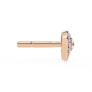 Pendientes de Diamantes Cultivados en Laboratorio con Corte Redondo de Diseño Único, Oro de 14K, Certificados por IGI, para Regalo, Fiesta y Aniversario - Product Image 3
