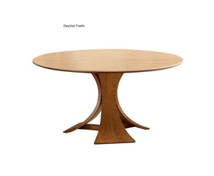 Daystar Trade Modern <b>Coffee</b> <b>Table</b> Curved Pedestal <b>Legs</b> Solid Wood Rock Board Finish Elegant Living Room Furniture <b>for</b> Cafe Use - Product Image 1