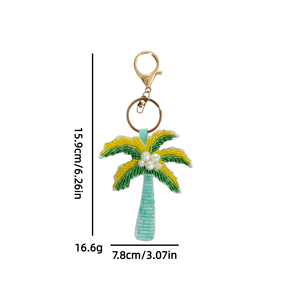 ของขวัญส่งเสริมการขาย ลายต้นไม้ ทำมือ ลูกปัดตกแต่งเล็บ ต้นมะพร้าว ดอกไม้ ข้าวโพด หัวหอม จี้ห้อยกระเป๋า จี้ห้อยมือถือ พวงกุญแจรถยนต์ - Product Image 3
