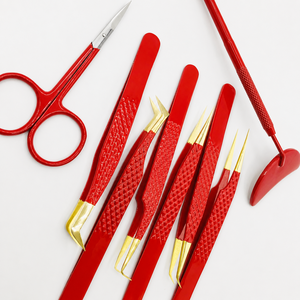 HARRAR GROUP COMPANIES Kit d'outils de précision professionnels pour extensions de cils - Pinces et ciseaux en acier inoxydable à pointes lisses pour cils - Product Image 1