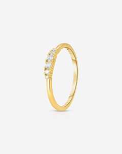 Thin Round Lab Grown Diamond Cluster Stackable Rings 10k 14k Solid Gold Minimalist Dainty Everyday Wear Band For Women Wholesale - Product Image 5