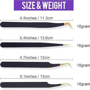 Pince à épiler en acier inoxydable pour le style professionnel des cils, outil de précision léger pour les applications d'extension de cils - Product Image 5
