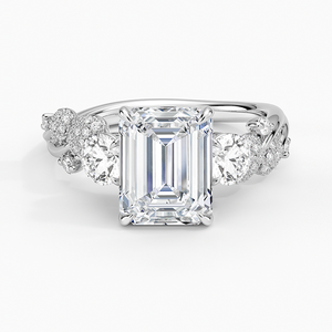 BOJ <b>Ring</b> 034 <b>Emerald</b> Cut 925 <b>Silver</b> Canopy Diamond & Rhodium Plated Wedding <b>Ring</b> 2ct D Color VVS1 Moissanite GRA Certified Sale - Product Image 1