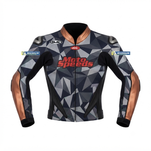 Men’s Cowhide Leather <b>Racing</b> <b>Jacket</b>/Chaqueta MotoCP Style CE Level 2 Armor Motorcycle Track Riding Protective Gear CE - Product Image 1