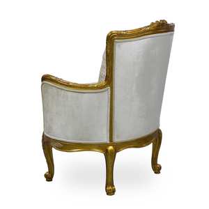 Sillón de Salón Clásico Francés de Lujo, Madera Maciza Tallada a Mano, Sillón Tapizado para Hotel, Dormitorio, Villa, Salón - Product Image 4