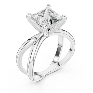 Ensemble de bagues en diamant de laboratoire de luxe 3 carats, taille princesse, en or blanc 18 carats, pour fiançailles, Saint-Valentin, occasions spéciales, usage quotidien, mariage - Product Image 1