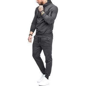 GAF Best Selling Men's Winter Solid Zip-Up Gym Sport <b>Jogger</b> Sets Workout Casual Track Suit Logo 100% <b>Polyester</b> - Product Image 6