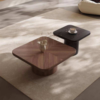 Table basse de luxe en bois brun et fer, table d'appoint carrée ou ovale, pour maison intelligente, villa, salle à manger de luxe