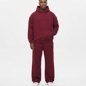 Conjuntos Deportivos Personalizados para Hombre, 2 Piezas, Estilo Holgado, Tejido Grueso de 500GSM, Corte Cuadrado, Trajes Deportivos Extra Grandes para Invierno con Estampado - Product Image 4