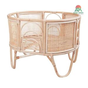Cuna de Ratán Nhat Minh, Diseño Ovalado, Estilo Escandinavo, para Bebés de 0 a 3 Años - Product Image 2