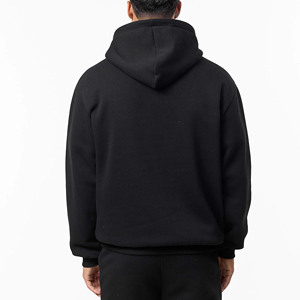 Sudadera con capucha y cordón ajustable BLACK FIT, forro polar, bolsillo canguro, puños y dobladillo acanalados, 400g, forro polar cepillado, informal de invierno - Product Image 5