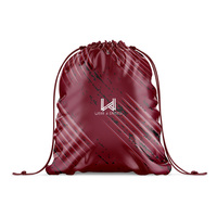 Tas Serut Cetak Sublimasi Berkualitas Tinggi dengan Logo Kustom Desain Kustom Tas Olahraga Gym Sepak Bola Ransel Tas Jinjing Mikrofiber