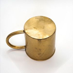 Taza de cobre para whisky y cócteles con asa de latón, hecha a mano, martillada, para servicio de bebidas en el hogar, bar, restaurante o eventos. - Product Image 6