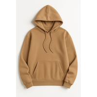 Sweat-shirt à capuche surdimensionné pour homme, jaune uni, décontracté, tricoté, 100% coton, vêtement d'automne, coupe classique, manches longues