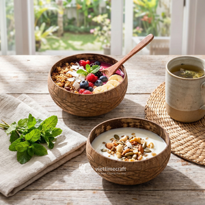 Bols en noix de coco écologiques, bols à smoothie durables, vaisselle bio zéro déchet pour une alimentation végétalienne et une vie saine - Product Image 4