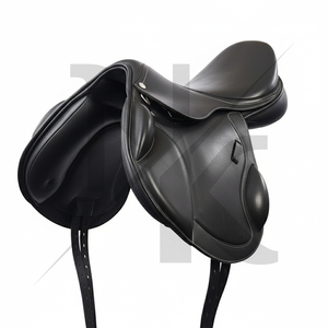 Selle d'équitation anglaise de luxe de qualité supérieure en cuir de veau véritable, avec arceau en bois à contact étroit, pour l'équitation - Product Image 2