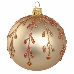 Boule de Noël en acier inoxydable de qualité supérieure, gravée, avec un design embossé, couleur argent brillant, vierge pour sublimation - Product Image 3