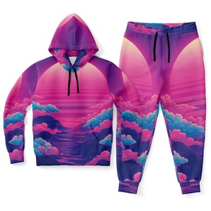 Winter Hooded Printed Streetwear <b>Tracksuits</b> Men 100% <b>Polyester</b> Elastic Waist Custom Logo Sublimation Transfer Print - Product Image 3