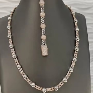 Latest Sterling Silver Hand Set Moissanite Stones Necklace Rhodium Finish Cuban Link Chain Gold IGI Certified Luxury Unisex - Product Image 2