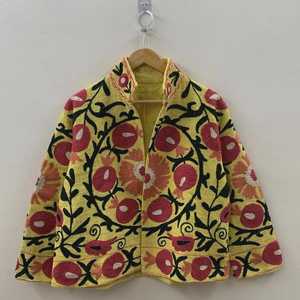 Cárdigan Boho de Punto con Bordado Floral, Manga Larga, Corte Holgado, Cuello Mao, para Todas las Temporadas, Ropa Casual, Vestidos Casuales - Product Image 2