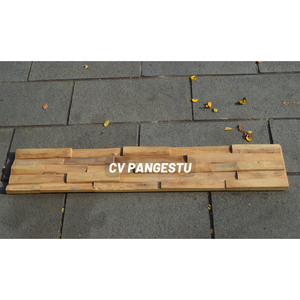 Paneles de pared de teca recuperados modernos con diseño de patrón geométrico insonorizados para uso doméstico en áreas de entretenimiento de Casa Villa - Product Image 2