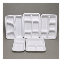 Assiette carrée robuste en bagasse écologique, compatible micro-ondes et congélateur, vaisselle jetable en fibre de canne à sucre, compostable