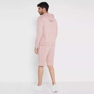 Conjunto de Sudadera con Capucha y Pantalones Cortos para Hombre, Color Rosa, Estilo Casual, Transpirable, Manga Larga, Corte Regular, con Bolsillos Laterales - Product Image 2