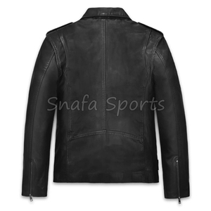 Chaqueta de cuero bomber con cremallera para hombre, diseño personalizado OEM, logotipo de alta calidad, venta al por mayor, ropa urbana para hombre a bajo precio - Product Image 2