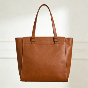 Bolso de Hombro Clásico de Lujo Simple y Gran Capacidad para Mujer, Bolso de Mano de Cuero PU de Alta Calidad en Color Marrón Oscuro - Product Image 2