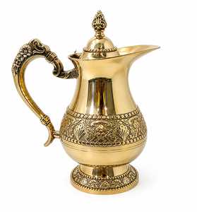 Carafe et pichet à eau en laiton massif de style moderne VISHAL HANDICRAFT |   Capacité supérieure à 1L pour les fêtes |   Fabriqué en Inde - Product Image 4