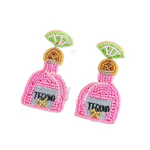 Boucles d'oreilles pendantes Teqha nouveauté perles transfrontalières faites à la main or à la mode créatives pour les fêtes Style chrétien - Product Image 1