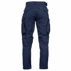 Pantalones Cargo Azul Marino para Hombre, Cintura Media, Ropa de Trabajo, Pantalones Multibolsillos con Cinturón, Secado Rápido, Transpirables, Poliéster/Algodón, Casuales - Product Image 1
