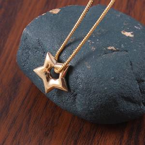 Pendentif étoile gonflée en argent sterling 925 Collier femme plaqué or rhodié sans nickel Pendentifs fins uniques Charmes Produit en vrac - Product Image 3