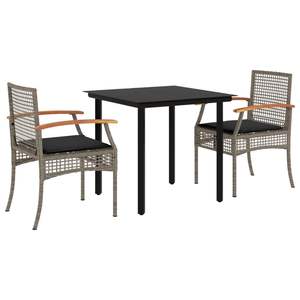 Conjunto de Comedor de Jardín de Ratán PE Gris Resistente a los Rayos UV, Colección de Muebles de Patio para Exteriores - Product Image 2