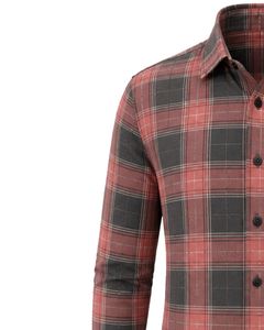 Custom Salmon Black Plaid <b>Men</b> Casual Formal Check <b>Shirt</b> Long Sleeve Button Down Cotton Flannel Office Wear Custom <b>Shirt</b> <b>Men</b> - Product Image 4