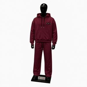 Conjunto Deportivo para Hombre con Logotipo de Bolsa de Dinero Color Granate, Sudadera con Capucha Premium y Pantalones Jogger, Ropa Deportiva Casual - Product Image 1