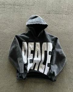 Sudadera con Capucha Bordada con el Alfabeto Vintage para Hombre, Estilo Gótico Harajuku, Tendencia Urbana, Sudadera Holgada Informal - Product Image 6