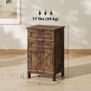 Rustic Brown Vertical Office Storage <b>File</b> Cabinet with 3 Drawers for A4 and Letter Size <b>Papers</b> Farmhouse Style - Product Image 3