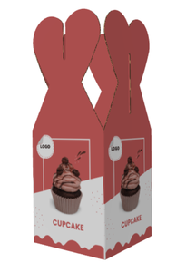 กล่องคัพเค้กรูปหัวใจแบบกำหนดเองสำหรับบรรจุภัณฑ์ขนมเบเกอรี่ดีไซน์น่ารักโครงสร้างกระดาษแข็งที่แข็งแรง CBB-518 - Product Image 5