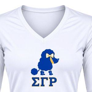 Camiseta de Manga Larga Personalizada para Mujer SGRHO, Camiseta de Cuello Redondo de Algodón con Letras Griegas Sigma Gamma Rho, Ropa al por Mayor - Product Image 3