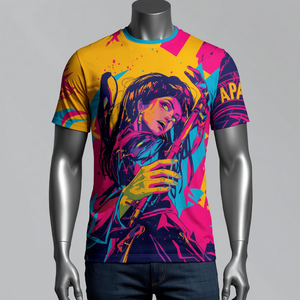 Camiseta de Cuello Redondo de Algodón y Poliéster, Manga Corta, Básica, con Personalización OEM ODM - Product Image 1