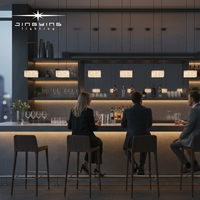 Lustre moderne minimaliste à plusieurs têtes à LED Lumière d'ambiance de luxe pour table à manger restaurant