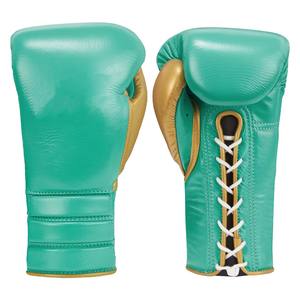 Gants de boxe en cuir véritable fabriqués en usine, à lacets, avec rembourrage épais, pour entraînement de combat MMA et boxe - Product Image 1