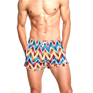 Shorts de bain multicolores pour hommes, à séchage rapide, avec cordon de serrage à la taille, pour la plage et le surf - Product Image 4