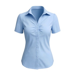 Camisa Formal de Manga Corta 100% Algodón para Mujer – Estilo Elegante y Comodidad Profesional, Camisa de Oficina para Mujer, Camisa Formal BD - Product Image 5