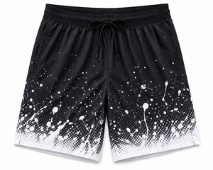 SELF INDUSTRIES <b>Short</b> <b>Woven</b> 100% Cotton <b>Mens</b> <b>Shorts</b> Comfortable Quick Dry Breathable Casual Patchwork Front Drawstring Mid - Product Image 2